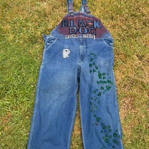 Vintage Black Dog Overalls One Of A Kind DesignVintage Carhartt Denim Size 46-30